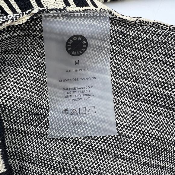 Anthropologie Simon Miller Axon Sleeveless Knit Dress Black Ivory - Picture 6 of 9